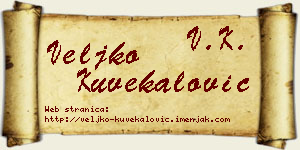 Veljko Kuvekalović vizit kartica